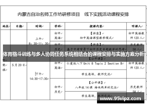 体育格斗训练与多人协同任务系统相结合的课程安排与实施方案分析